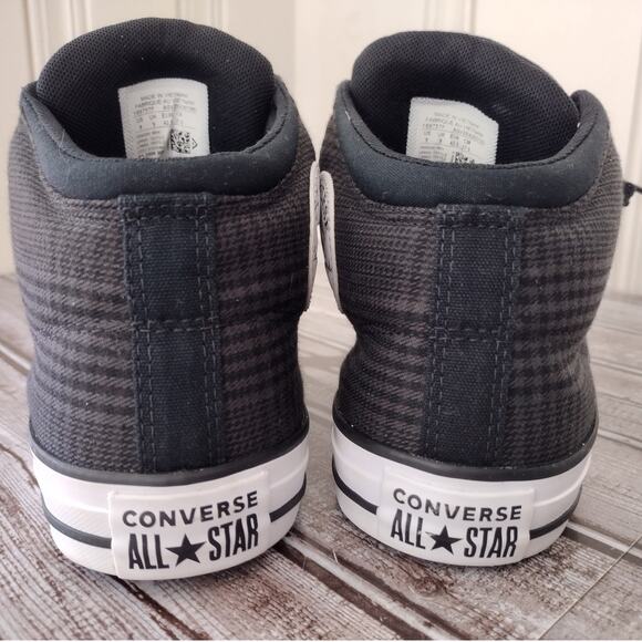 Converse EUC Chuck Taylor All-Star High Street Black/Gray Plaid Sneakers Men's 9 - Picture 8 of 12